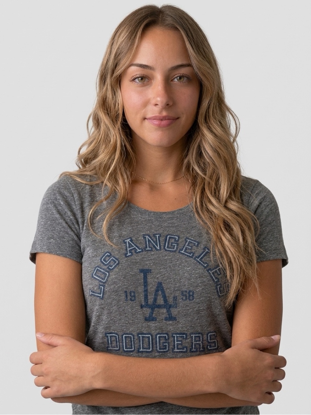 Wright & Ditson Gray Los Angeles Dodgers Graphic Tee